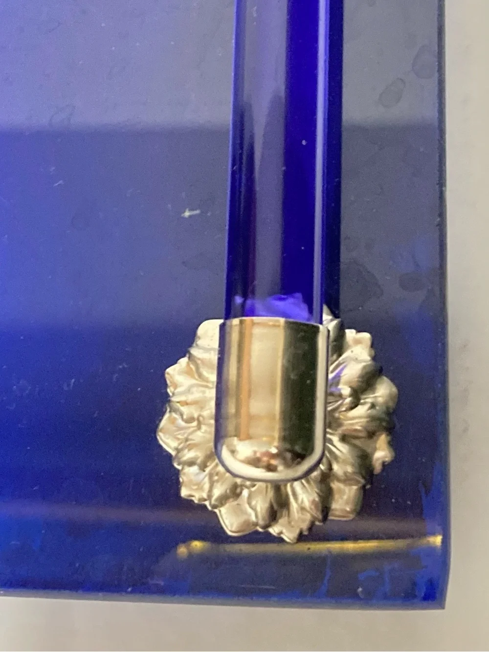 Vintage AVON “Moonwind” Cobalt Blue Vanity Tray with Silver Accent